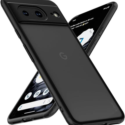 Mobizang Shield Frosted Acrylic Back Shock Proof Case Cover for Google Pixel 8 (Black)