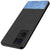 Soft Fabric & Leather Hybrid for Oppo Reno 7 Pro (5G) Back Cover, Shockproof Protection Slim Hard Back Case (Black ,Blue)