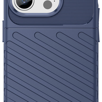 Mobizang Thunder Protective Flexible Back Cover for Apple iPhone 15 Pro | Slim Anti Slip Rugged TPU Shockproof Full Body Bumper Case (Blue)