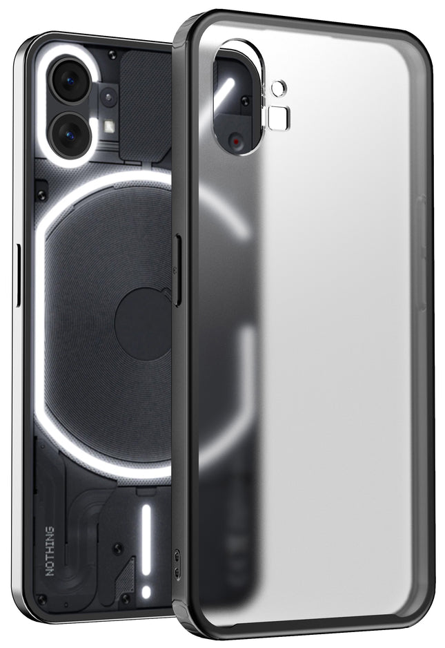 Mobizang Shield Frosted Acrylic Back Shock Proof Case Cover for Nothing Phone 2 (Black)