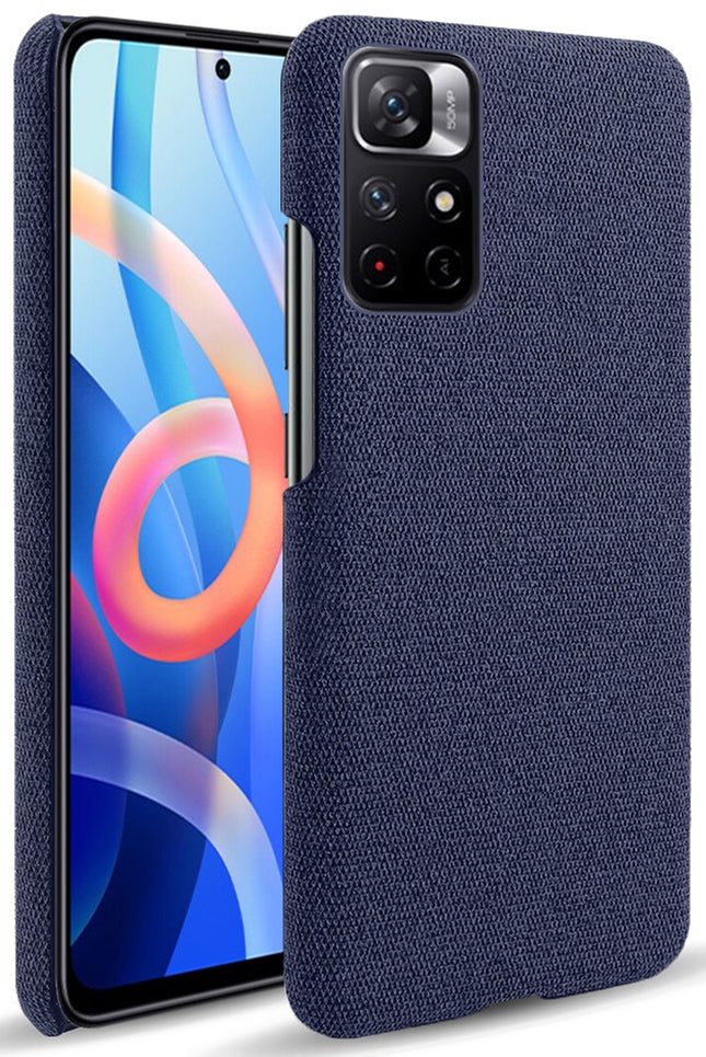 Woven Soft Fabric Case for Redmi Note 11T (5G) Back Cover, Shock Protection Slim Hard Anti Slip Back Cover (Blue)