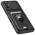 Mobizang Bisen Back Cover for Redmi Note 10 Pro / Note 10 Pro Max , Inbuilt Camera Slider Ring Stand and Card Pocket Shockproof Slim Bumper Back Case (Black)