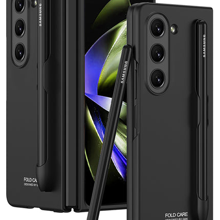 Mobizang Ultra Thin Back Case for Samsung Galaxy Z Fold 5 | [Inbuilt S Pen Holder] Full Body Protection Hard Back Cover (Black)