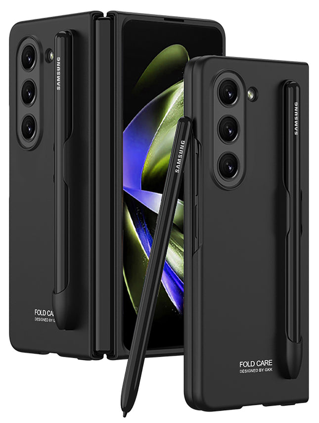 Mobizang Ultra Thin Back Case for Samsung Galaxy Z Fold 5 | [Inbuilt S Pen Holder] Full Body Protection Hard Back Cover (Black)