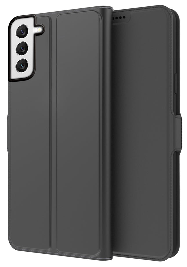 Noble Slim Flip Cover for Samsung Galaxy S22 Plus , Magnetic and Card Holder Stand Leather Flip Wallet Case (Black)