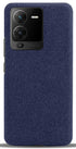 Mobizang Woven Soft Fabric Case for VIVO V25 PRO (5G) Back Cover, Shock Protection Slim Hard Anti Slip Back Cover (Blue)