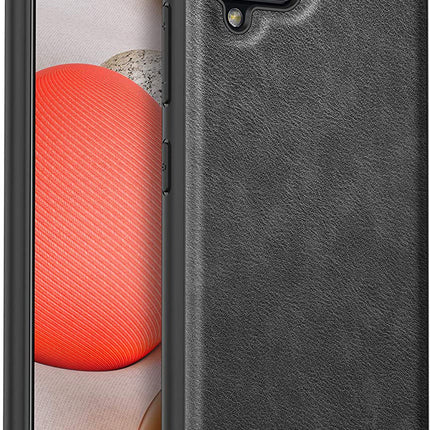 Tux Back Case for Samsung Galaxy M42 (5G) , Slim Leather Case with Soft Edge Shockproof Back Cover (Black)