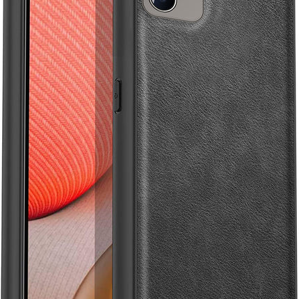 Tux Back Case For Oppo Reno 6 (5G) , Slim Leather Case with Soft Edge Shockproof Back Cover (Black)