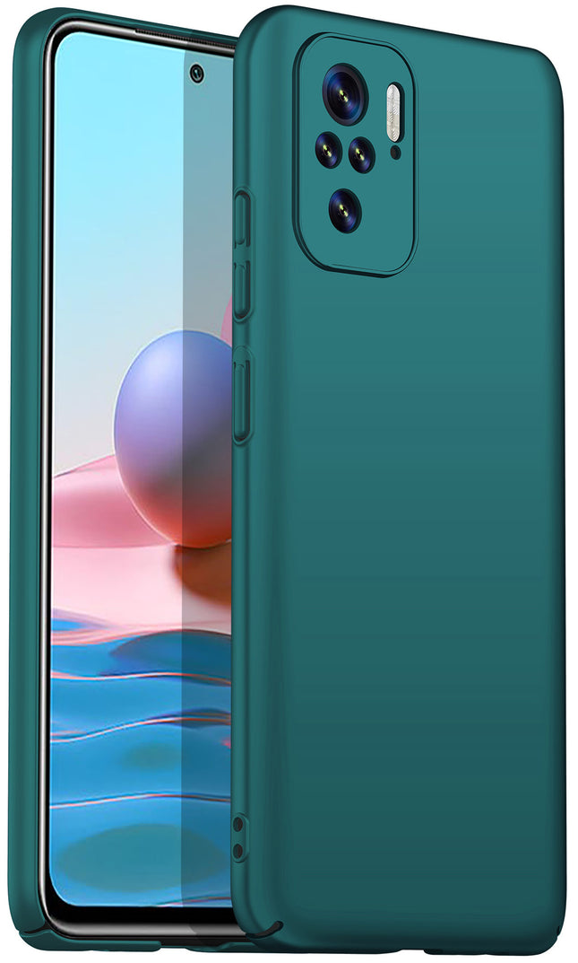 Silk Smooth Finish [Full Coverage] All Sides Protection Slim Back Cover For Xiaomi Redmi Note 10 /  Note 10S (Green)