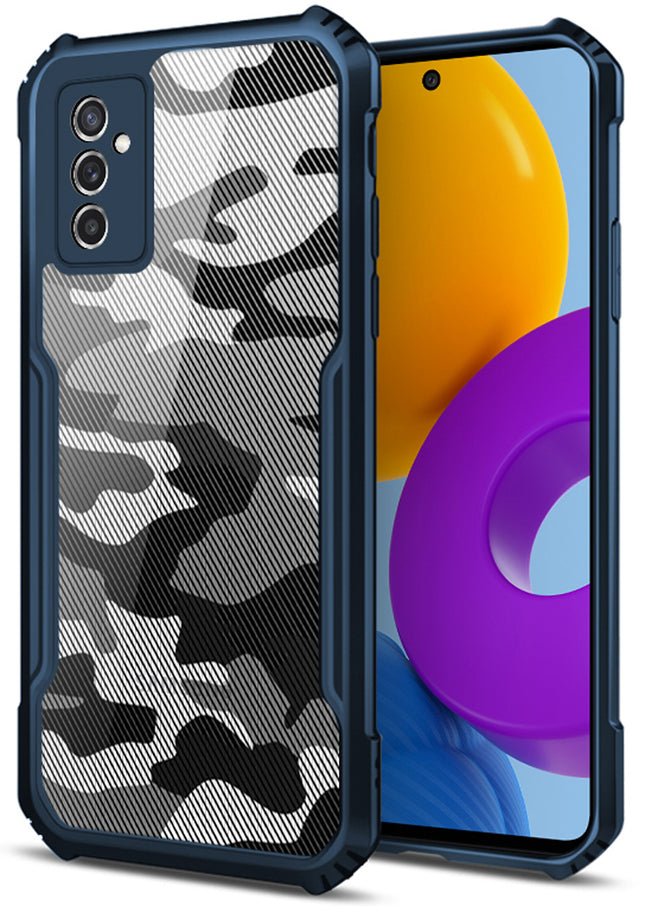 Beetle Camouflage for Samsung Galaxy M52 (5G) Back Case, [Military Grade Protection] Shock Proof Slim Hybrid Bumper Cover (Blue)