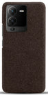 Mobizang Woven Soft Fabric Case for VIVO V25 PRO (5G) Back Cover, Shock Protection Slim Hard Anti Slip Back Cover (Brown)