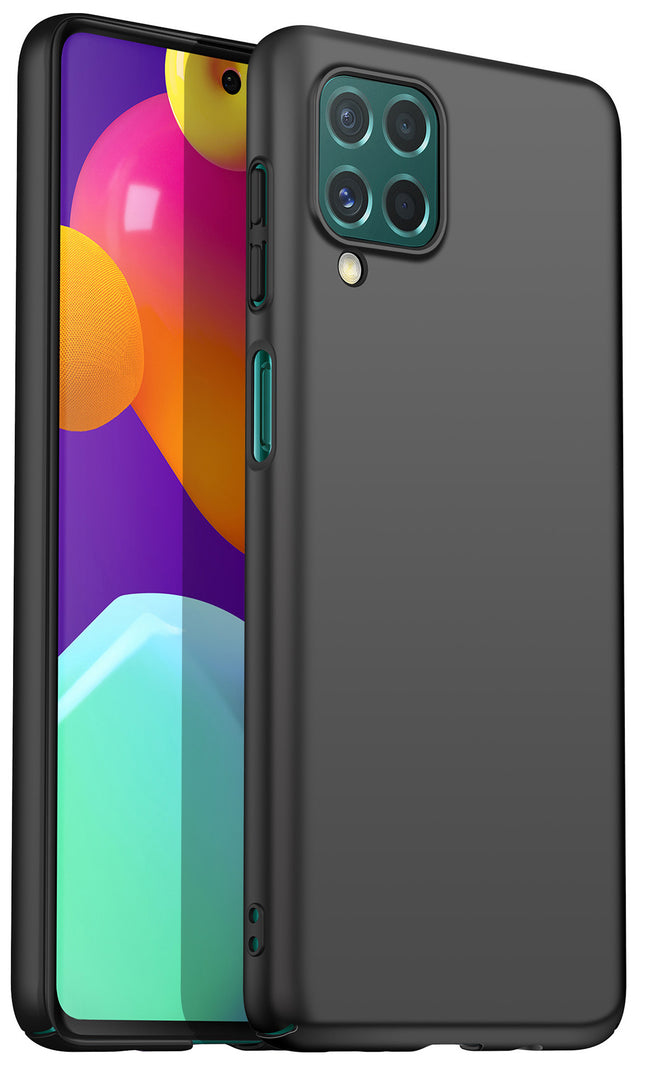 Silk Smooth Finish [Full Coverage] All Sides Protection Slim Back Cover For Samsung Galaxy F62 (Black)