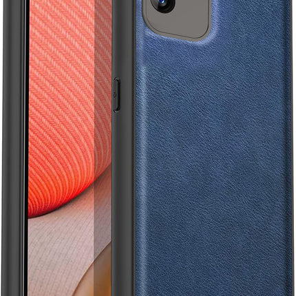 Tux Back Case for Oppo F19 Pro Plus, Slim Leather Case with Soft Edge Shockproof Back Cover (Blue)