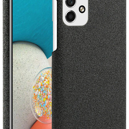 Mobizang Woven Soft Fabric Case for Samsung Galaxy A33 (5G) Back Cover, Shock Protection Slim Hard Anti Slip Back Cover (Black)
