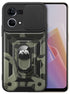 Mobizang Tank Back Cover for Oppo F21 Pro (4G) , Ring + Slider Shockproof Lens Protection Case (Black)