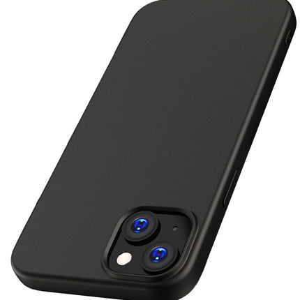 Mobizang Matte Protective Lens Flexible Back Cover for Apple iPhone 15 Plus | Slim Silicone with Soft Lining Shockproof Full Body Bumper Case (Black)