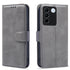 Mobizang Prime Slim Magnetic Flip Cover for Vivo V27/ V27 PRO | PU Leather Shockproof Folio Case with Card Holders RFID Blocking Kickstand (Grey)