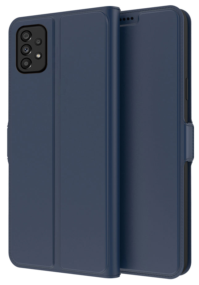 Noble Slim Flip Cover for Samsung Galaxy A53 (5G) , Magnetic and Card Holder Stand Leather Flip Wallet Case (Blue)