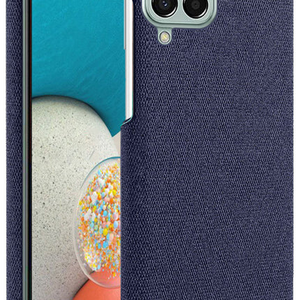 Mobizang Woven Soft Fabric Case for Samsung Galaxy M53 (5G) Back Cover,  Shock Protection Slim Hard Anti Slip Back Cover (Blue)