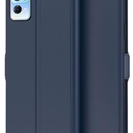 Noble Slim Flip Cover for Oppo Reno 7 Pro , Magnetic and Card Holder Stand Leather Flip Wallet Case (Blue)