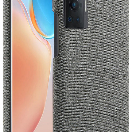 Woven Soft Fabric Case for Vivo X70 PRO Back Cover, Shock Protection Slim Hard Anti Slip Back Cover (Grey)