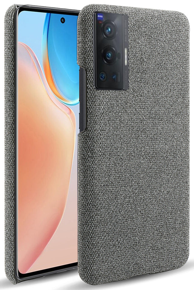 Woven Soft Fabric Case for Vivo X70 PRO Back Cover, Shock Protection Slim Hard Anti Slip Back Cover (Grey)