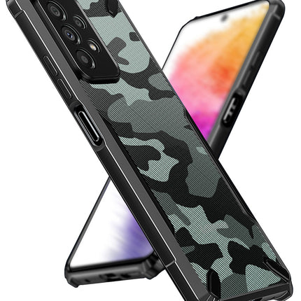 Mobizang Bull Camouflage Back Cover for Samsung Galaxy A73 (5G), Shockproof Slim Hybrid Clear Case,Black