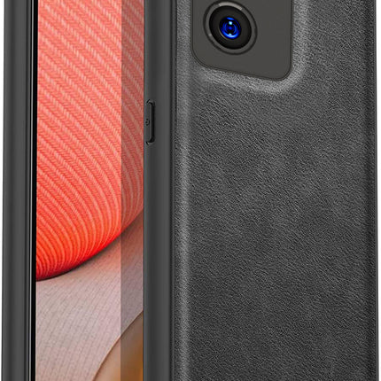 Tux Back Case For Oppo Reno 7 (5G) , Slim Leather Case with Soft Edge Shockproof Back Cover (Black)