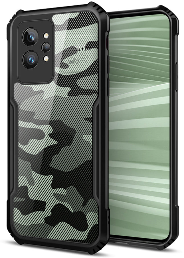 Beetle Camouflage for Realme GT 2 PRO Back Case, [Military Grade] Shockproof Slim Cover (Black)