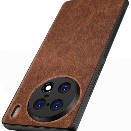 Mobizang Tux Back Case for Vivo X90 Pro (5G) | Slim Leather Shockproof Camera Protection Back Cover (Brown)