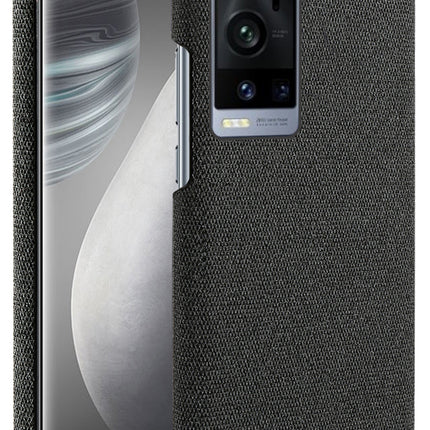 Woven Soft Fabric Case for Vivo X60 Pro Plus Back Cover, Shock Protection Slim Hard Anti Slip Back Cover (Black)
