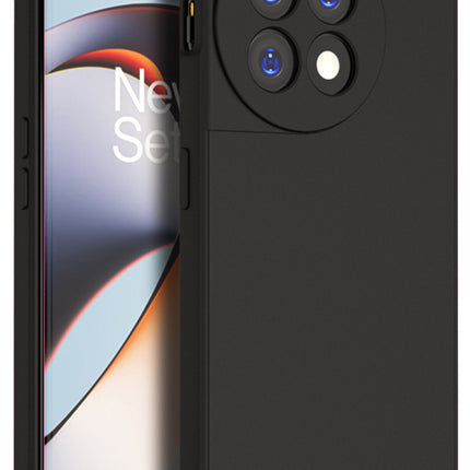 Mobizang Matte Protective Lens Flexible Back Cover for OnePlus 11R | Slim Silicone with Soft Lining Shockproof Full Body Bumper Case (Black)