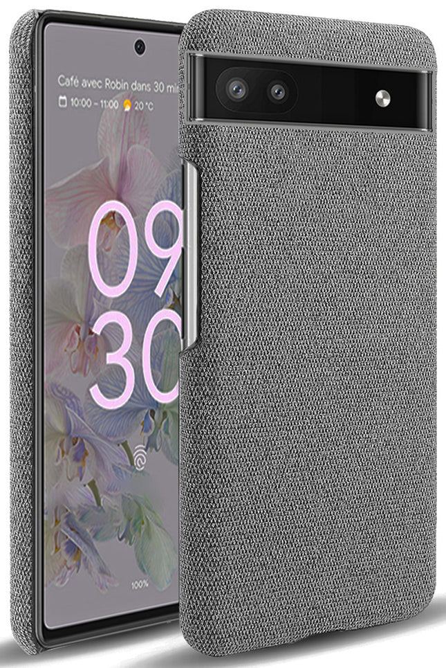 Mobizang Woven Soft Fabric Case for Google Pixel 6A Back Cover, Shock Protection Slim Hard Anti Slip Back Cover (Grey)
