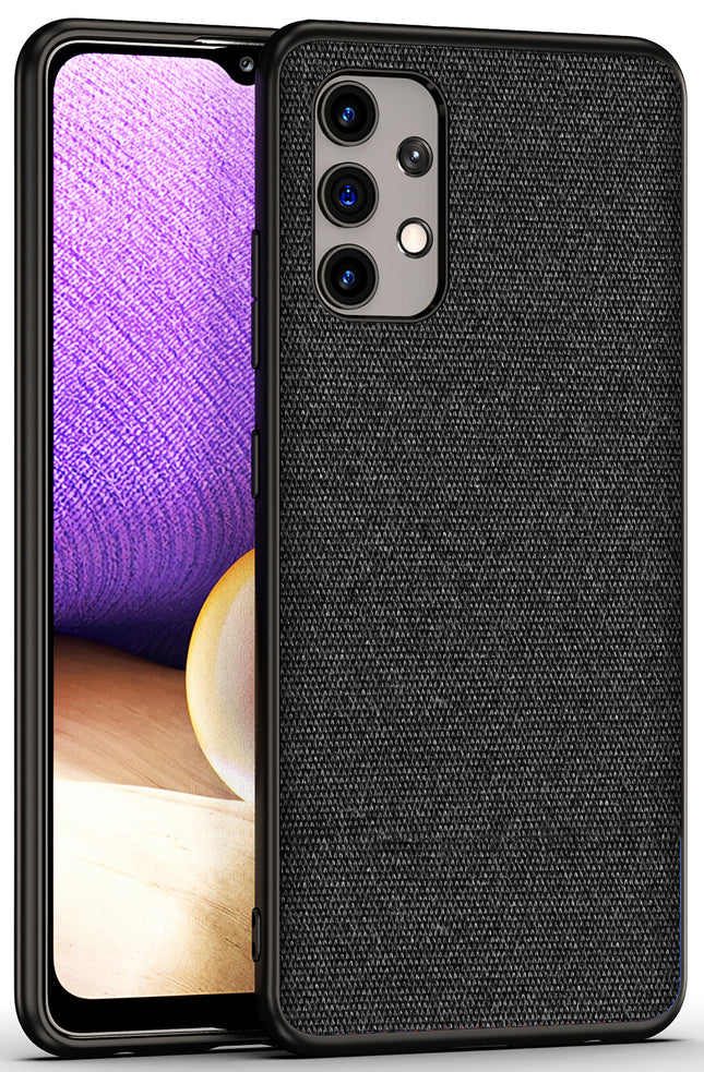 Soft Full Fabric Protective Back Case Cover for Samsung Galaxy M32 (5G) (Black)