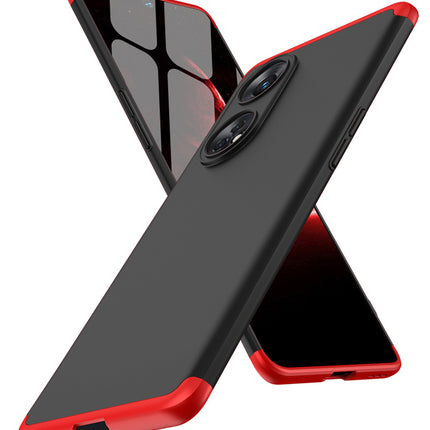Mobizang Double Dip Full 360 Protection Back Case Cover for Oppo Reno 8T (5G) (Red,Black)