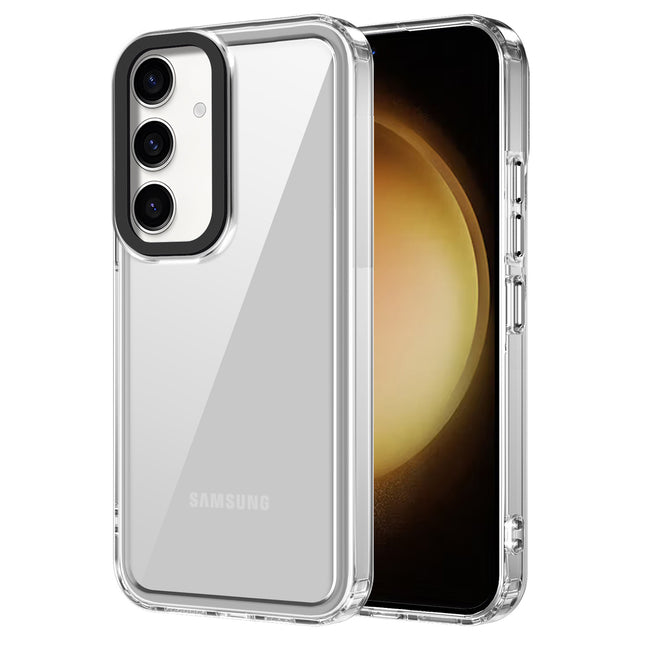 Mobizang Warrior Acrylic Clear Back Cover For Samsung Galaxy S24 | Slim Shockproof [Military Grade Protection] Hybrid Bumper Case (Clear Sides)