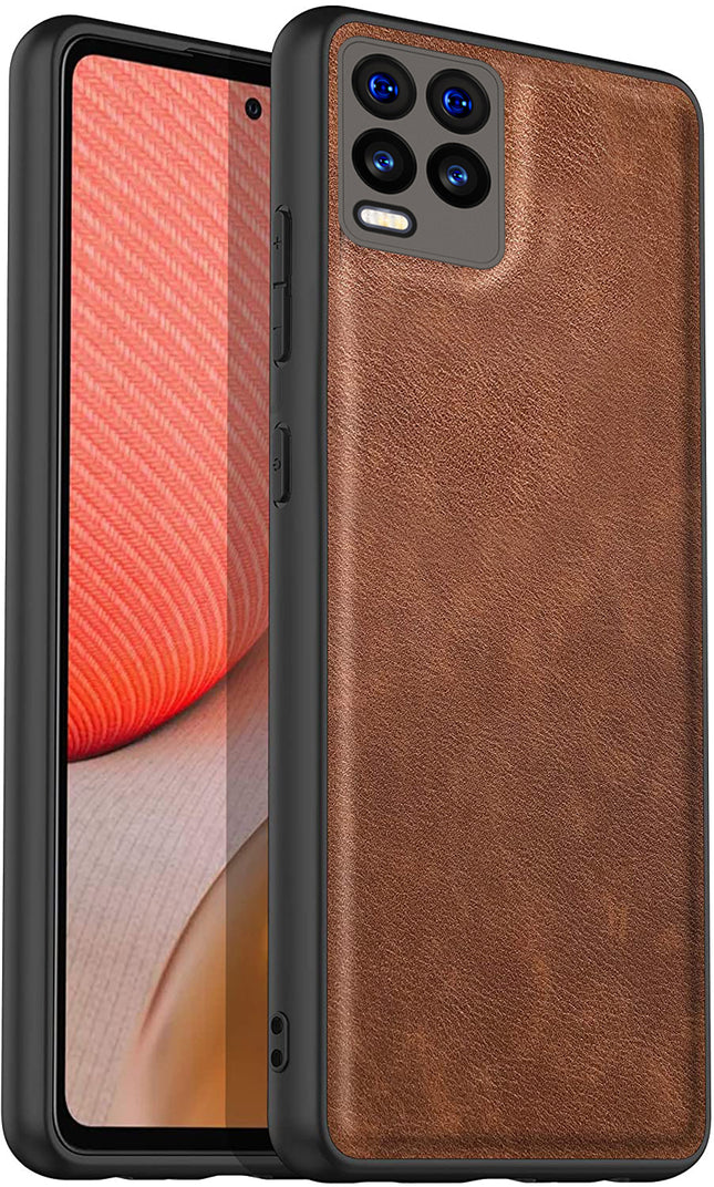 Tux Back Case For Realme 8 Pro / Realme 8 , Slim Leather Case with Soft Edge Shockproof Back Cover (Brown)