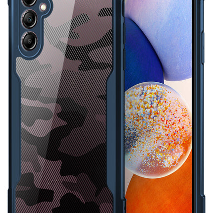 Mobizang Beetle Camouflage for Samsung Galaxy A34 (5G) Back Case| [Military Grade Protection] Shock Proof Slim Hybrid Bumper Cover (Blue)