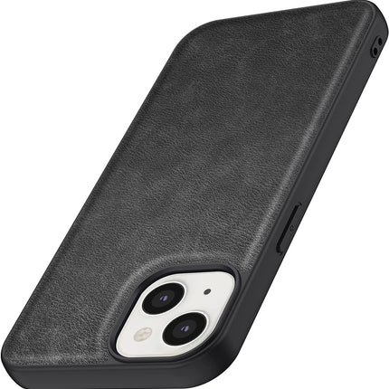 Mobizang Tux Back Case for Apple iPhone 14 , Slim Leather Shockproof Camera Protection Back Cover (Black)