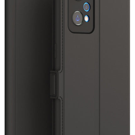 Mobizang Noble Slim Magnetic Leather Flip Case Cover for Realme GT NEO 3T , Magnetic and Card Holder Stand Leather Flip Wallet Case (Black)