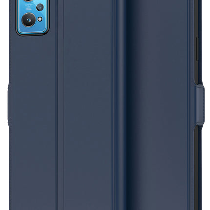Noble Slim Flip Cover for Realme GT 2 Pro , Magnetic and Card Holder Stand Leather Flip Wallet Case (Blue)