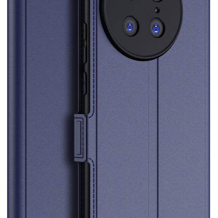 Mobizang Noble Slim Magnetic Leather Flip Case Cover for Vivo X90 PRO (5G) | Card Holder Stand Leather Flip Wallet Case (Blue)