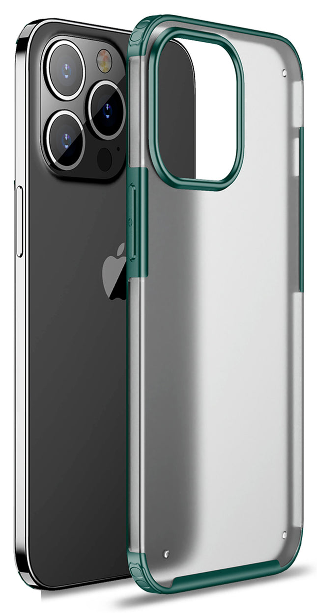 Shield Frosted Acrylic Back Shock Proof Case Cover for Apple iPhone 13 Pro Max (6.7) (Green)
