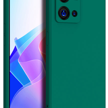 Matte Lens Protective Shockproof Flexible Back Cover for Oppo F21 PRO (4G), Slim Silicone with Soft Lining Shockproof Flexible Full Body Bumper Case (Green)