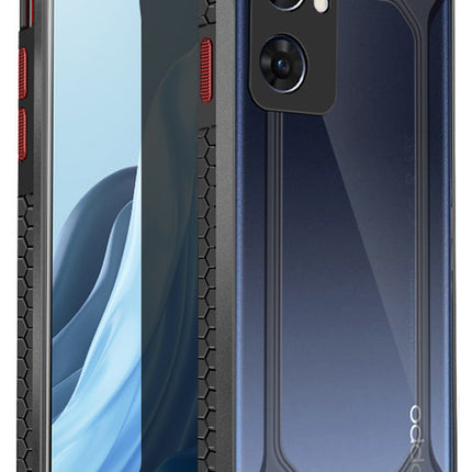 Mobizang Unicorn for Oppo Reno 7 (5G) Clear Back Case, Shock Proof Slim Hybrid Bumper Cover (Black)