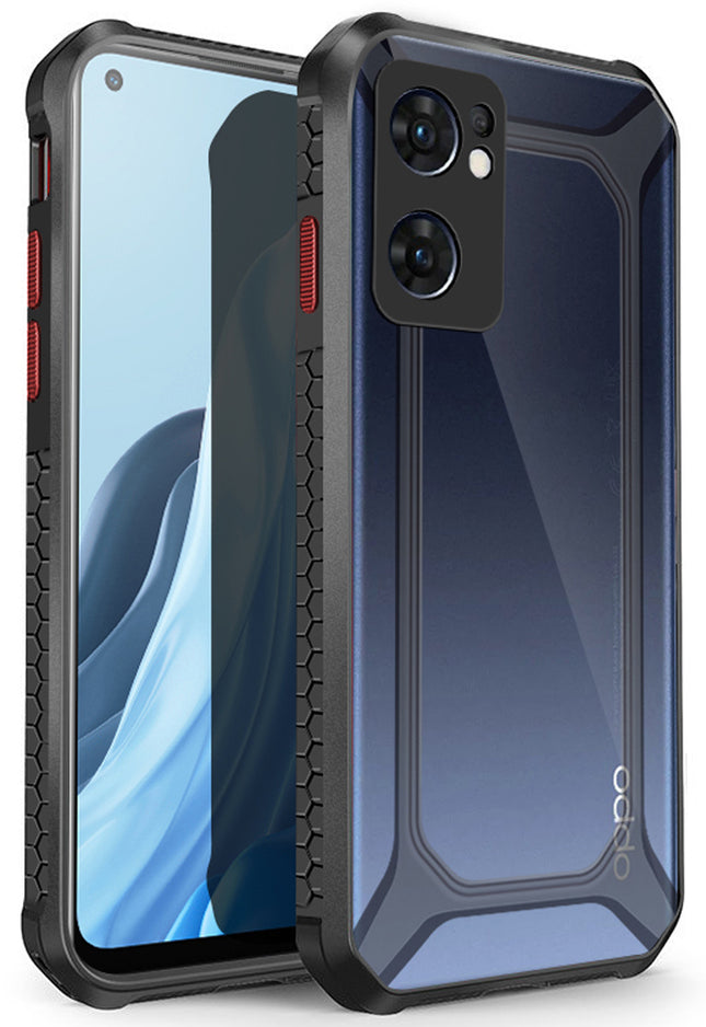 Mobizang Unicorn for Oppo Reno 7 (5G) Clear Back Case, Shock Proof Slim Hybrid Bumper Cover (Black)