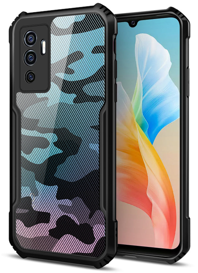Beetle Camouflage for Vivo V23E (5G) Back Case, [Military Grade Protection] Shock Proof Slim Hybrid Bumper Back Cover , Black
