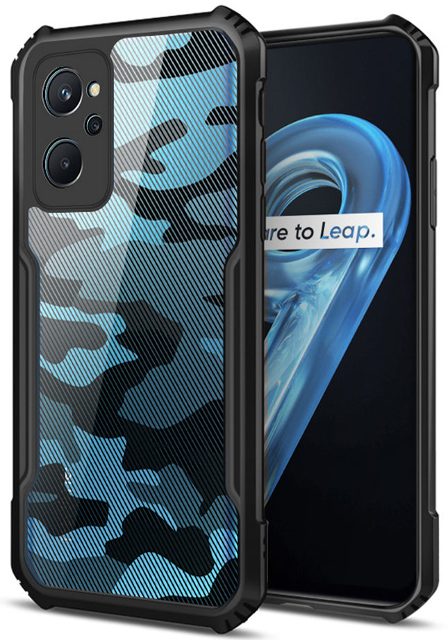 Beetle Camouflage for Realme 9i Back Case, [Military Grade] Shockproof Slim Hybrid Cover (Black)