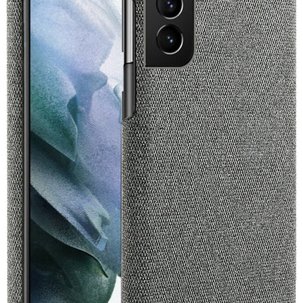 Woven Soft Fabric Case for Samsung Galaxy S22 Back Cover, Shock Protection Slim Hard Anti Slip Back Cover (Grey)