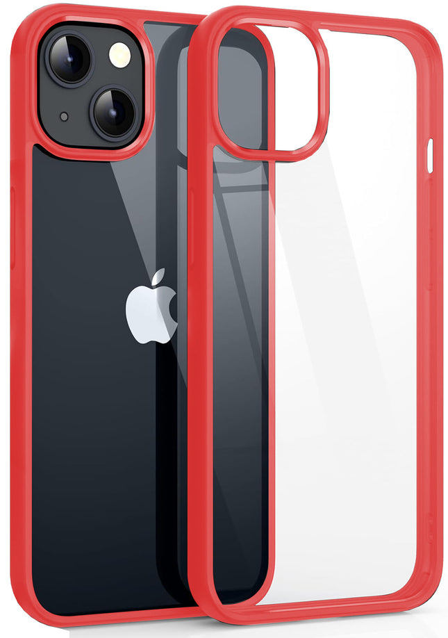 Mobizang Hawkeye Clear Back Cover for Apple iPhone 15 | Camera Lens Protector Shockproof Slim Clear Case Cover (Red)